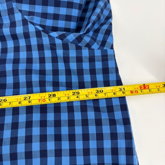 Lands End Mens 3XL T Traditional Fit Blue Gingham Short Sleeve Button Down Shirt - Picture 9 of 10